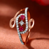 Crimson Curves Diamond Ring