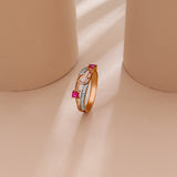 Scarlet Swirl Diamond Ring