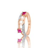 Scarlet Swirl Diamond Ring