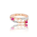Scarlet Swirl Diamond Ring