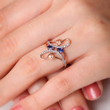 Sapphire Arabesque Diamond Ring