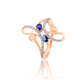 Sapphire Arabesque Diamond Ring