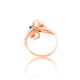 Sapphire Arabesque Diamond Ring