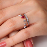 Regal Ruby Crown Diamond Ring