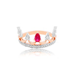 Regal Ruby Crown Diamond Ring