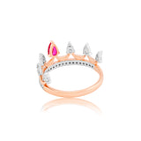 Regal Ruby Crown Diamond Ring