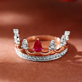 Regal Ruby Crown Diamond Ring