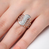 Glimmering Mesh Diamond Ring