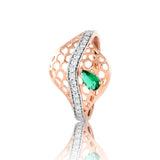 Glistening Honeycomb Dewdrop Diamond Ring