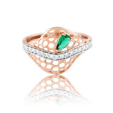 Glistening Honeycomb Dewdrop Diamond Ring
