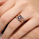 Midnight Sapphire Dual Butterfly Diamond Ring