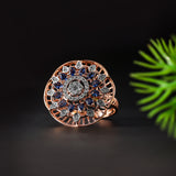 Royal Azure Halo Diamond Ring