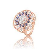 Royal Azure Halo Diamond Ring