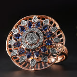 Royal Azure Halo Diamond Ring