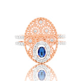 Intricate Sapphire Splendor Diamond Ring