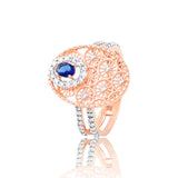 Intricate Sapphire Splendor Diamond Ring