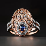 Intricate Sapphire Splendor Diamond Ring