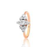 Glittering Tri-Point Diamond Ring
