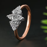 Glittering Tri-Point Diamond Ring