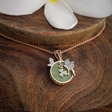 Emerald Elegance Diamond Butterfly Pendant