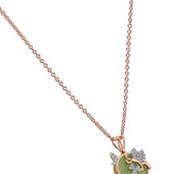 Emerald Elegance Diamond Butterfly Pendant