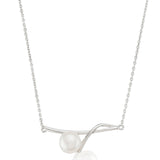 Graceful Pearl Silver Necklace - Diavo Jewels