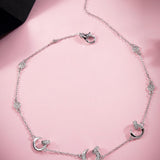 Magnetic Dome Rhodium Plated Silver Anklet - Diavo Jewels