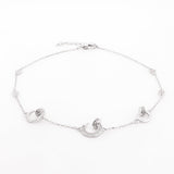 Magnetic Dome Rhodium Plated Silver Anklet - Diavo Jewels