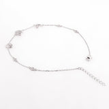 Magnetic Dome Rhodium Plated Silver Anklet - Diavo Jewels