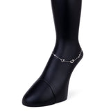 Magnetic Dome Rhodium Plated Silver Anklet - Diavo Jewels