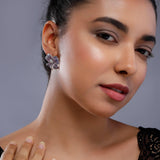 Amythyst Cubic Cosmos Silver Earrings