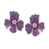 Amythyst Cubic Cosmos Silver Earrings