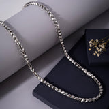 Maverick Block Rhodium Plated Men's Silver Chain - Diavo Jewels
