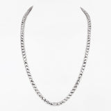 Maverick Block Rhodium Plated Men's Silver Chain - Diavo Jewels