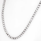 Maverick Block Rhodium Plated Men's Silver Chain - Diavo Jewels