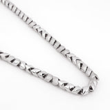 Maverick Block Rhodium Plated Men's Silver Chain - Diavo Jewels