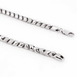 Maverick Block Rhodium Plated Men's Silver Chain - Diavo Jewels
