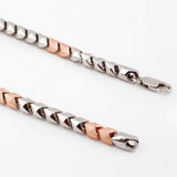 Maverick Block Two Tone Men's Silver Chain - Diavo Jewels