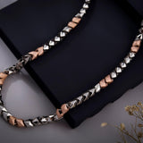 Maverick Block Two Tone Men's Silver Chain - Diavo Jewels