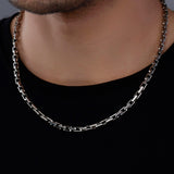 Nomad Wanderer Curb Rhodium Plated Men's Silver Chain - Diavo Jewels