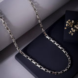 Nomad Wanderer Curb Rhodium Plated Men's Silver Chain - Diavo Jewels