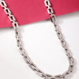 Nova Knight Rhodium-Plated Men's Silver Chain