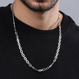 Nova Knight Rhodium-Plated Men's Silver Chain