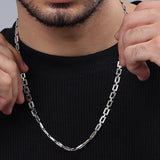 Nova Knight Rhodium-Plated Men's Silver Chain