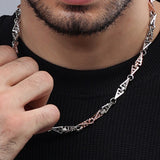 Fusion Clips Two Tone Men's Silver Chain