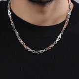 Fusion Clips Two Tone Men's Silver Chain