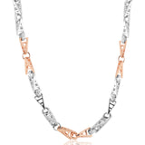 Fusion Clips Two Tone Men's Silver Chain