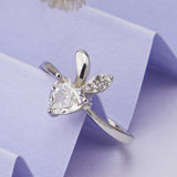 Whimsy icy Heart Whisper Silver Ring