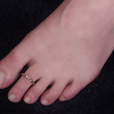 Graceful Braided Silver Toe Rings