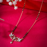 Peacock Symphony Diamond Pendant with Mangalsutra